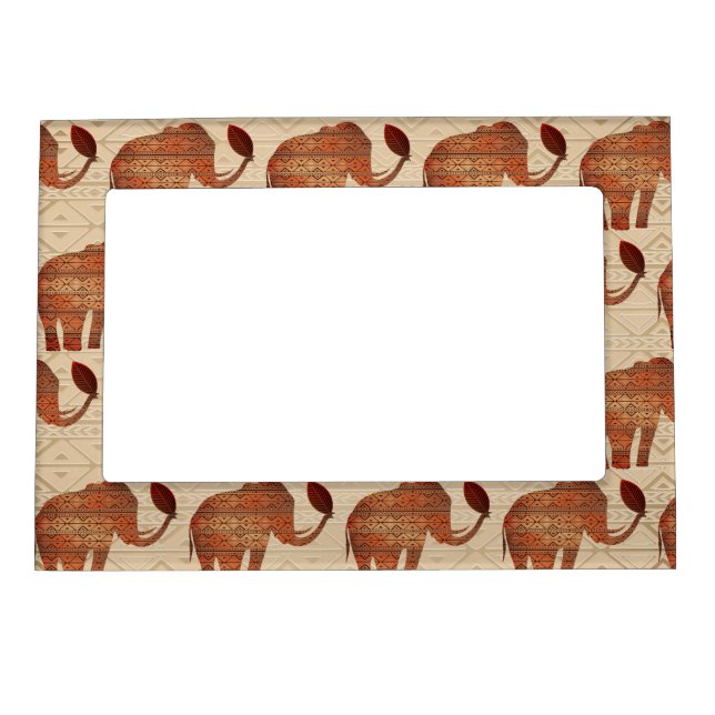 Elephant Tribal Art Design Magnetic Frame (Front)