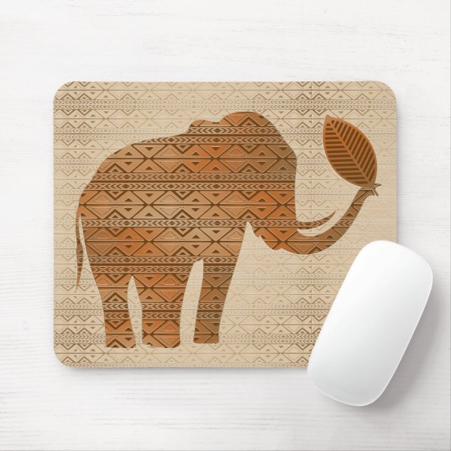 Elephant Tribal Art Design Mouse Pad (With Mouse)