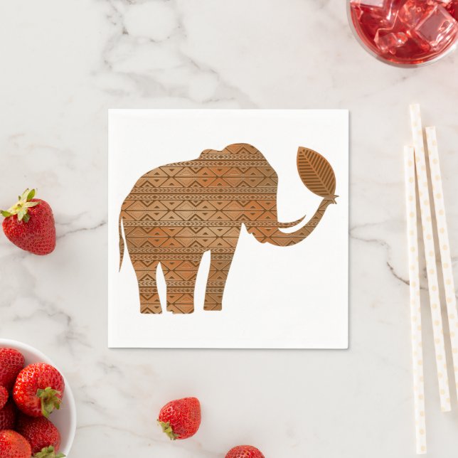 Elephant Tribal Art Design Napkins (Insitu)