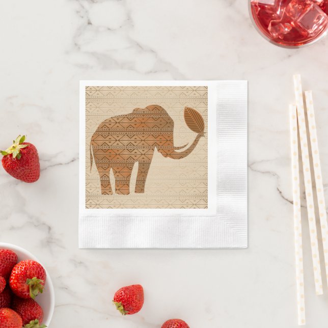 Elephant Tribal Art Design Napkins (Insitu)
