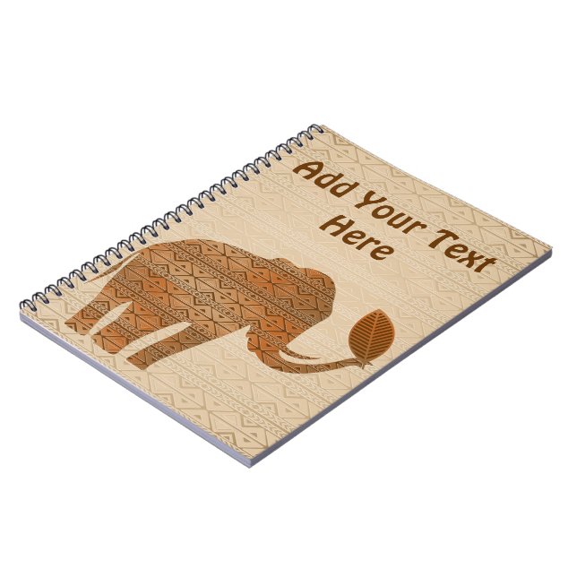 Elephant Tribal Art Design Notebook (Left Side)