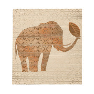 Elephant Tribal Art Design Notepad