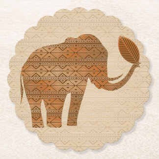 Elephant Tribal Art Design Paper Coaster