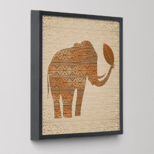 Elephant Tribal Art Design Peel And Stick Photo Tile
