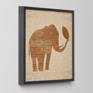 Elephant Tribal Art Design Peel And Stick Photo Tile