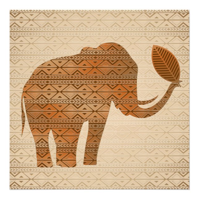 Elephant Tribal Art Design Photo Print (Front)