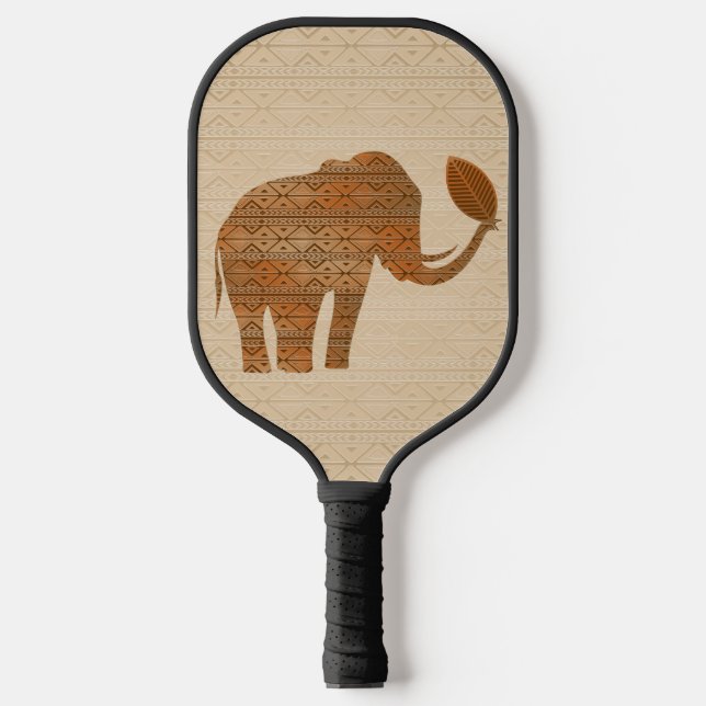 Elephant Tribal Art Design Pickleball Paddle (Front)