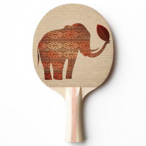 Elephant Tribal Art Design Ping Pong Paddle