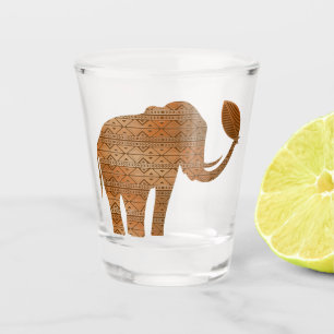 Elephant Tribal Art Design Shot Glass