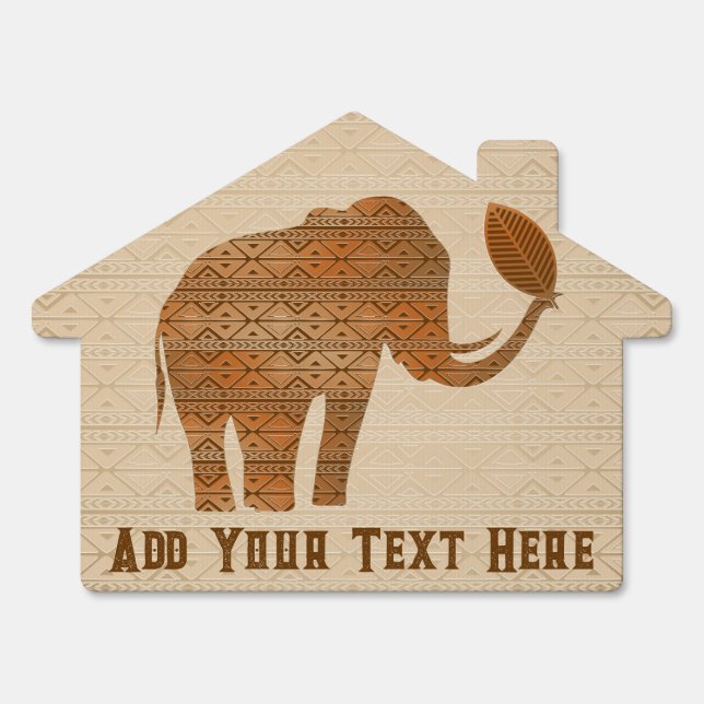 Elephant Tribal Art Design Sign (Front)