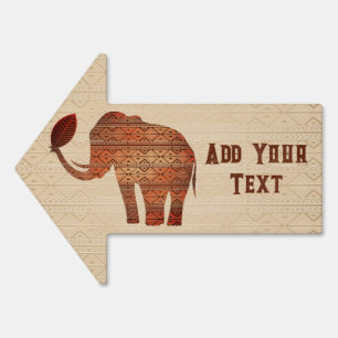 Elephant Tribal Art Design Sign