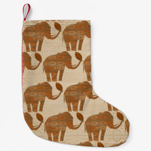 Elephant Tribal Art Design Small Christmas Stocking