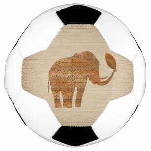 Elephant Tribal Art Design Soccer Ball