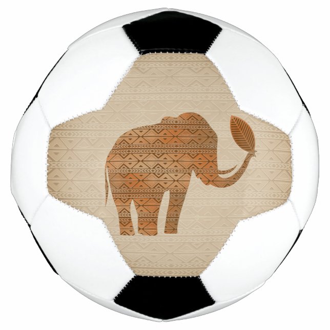 Elephant Tribal Art Design Soccer Ball (Front)