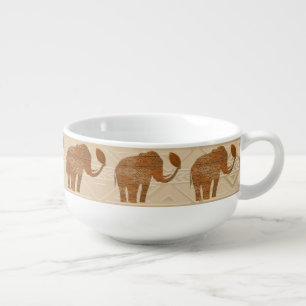 Elephant Tribal Art Design Soup Mug