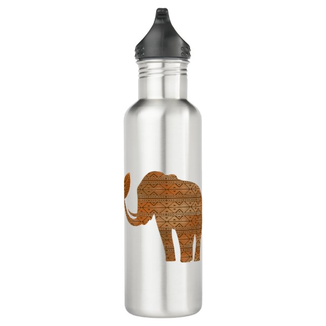 Elephant Tribal Art Design Stainless Steel Water Bottle (Right)