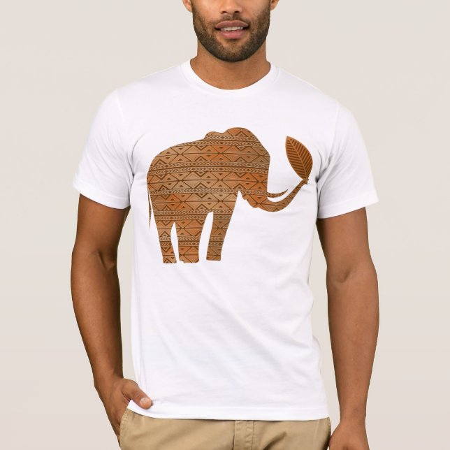 Elephant Tribal Art Design T-Shirt (Front)