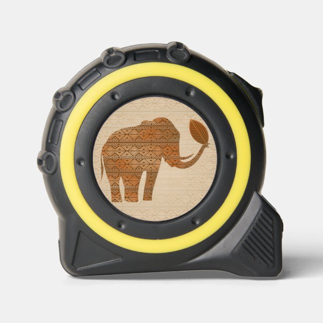 Elephant Tribal Art Design Tape Measure (Front)