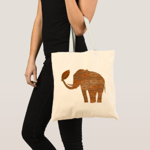 Elephant Tribal Art Design Tote Bag
