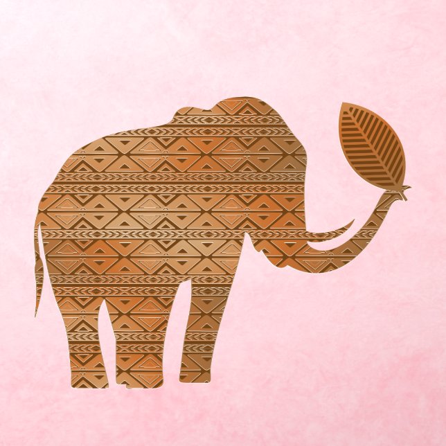 Elephant Tribal Art Design Wall Decal (Insitu 3)