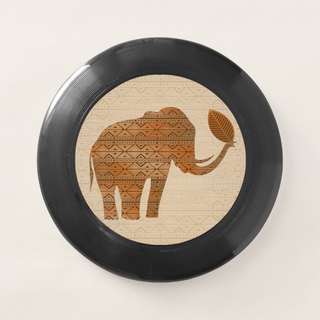 Elephant Tribal Art Design Wham-O Frisbee (Front)