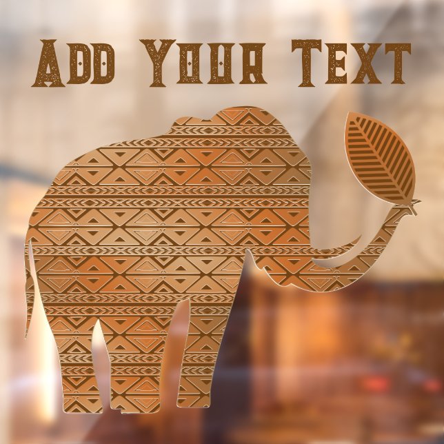 Elephant Tribal Art Design Window Cling (Sheet 2)