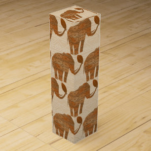 Elephant Tribal Art Design Wine Box
