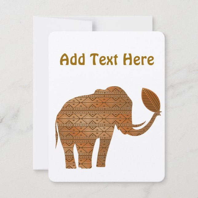 Elephant Tribal Environmental Desert invitations (Front)
