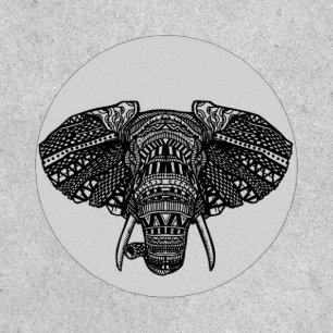 Elephant Tribal Mandala Huichol Art Patch