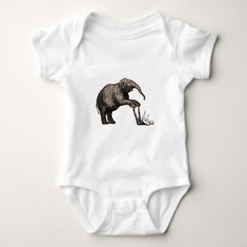 Elephant Tricks _ Funny Circus Pachyderm Baby Bodysuit
