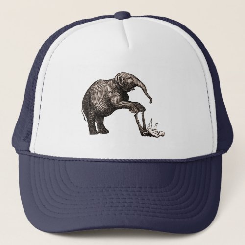 Elephant Tricks _ Funny Circus Pachyderm Trucker Hat