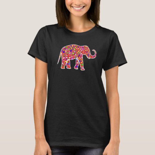 Elephant Trunk Up Colorful Dot Graphic Men Women T_Shirt