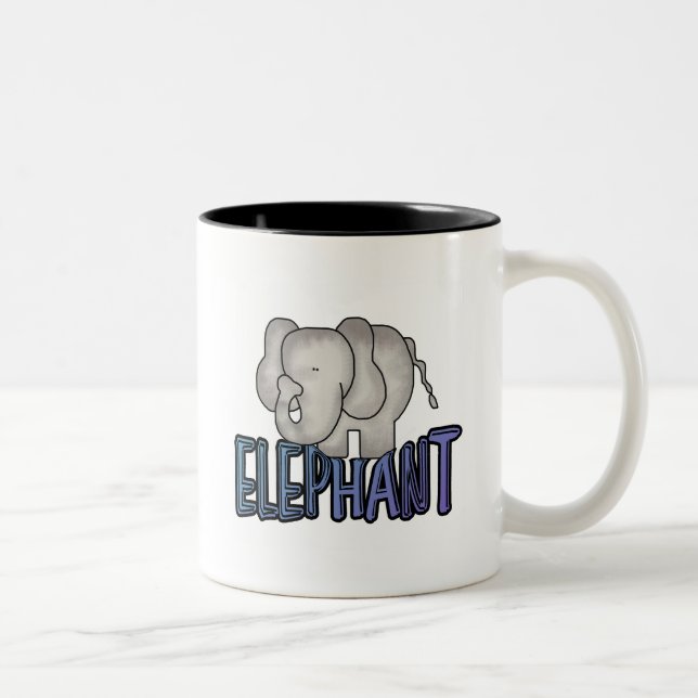 Elephant Tshirts and Gifts Two-Tone Coffee Mug (Right)