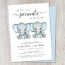 Elephant Twin Boys Couples Baby Shower Invitation