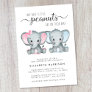 Elephant Twin Girl Boy Baby Shower By Mail Invitation