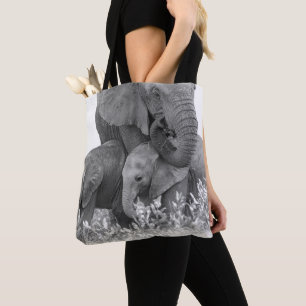 Elephant & Two Calves Samburu Tote Bag
