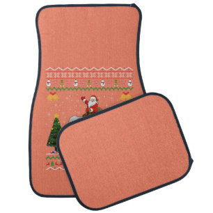 Elephant Ugly Xmas Gift Santa Riding Elephant Xmas Car Floor Mat
