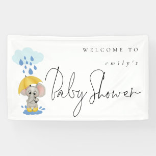 Elephant Umbrella Name Welcome to Baby Shower Banner