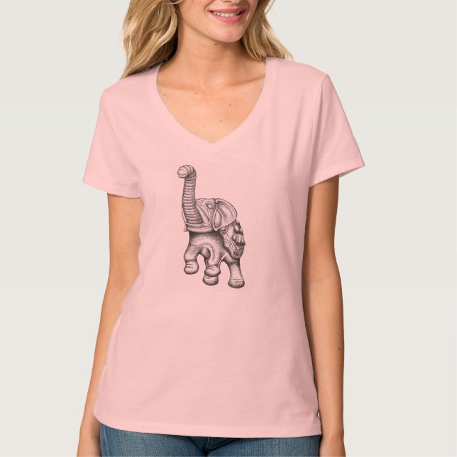 Elephant V-Neck T-Shirt (Front)