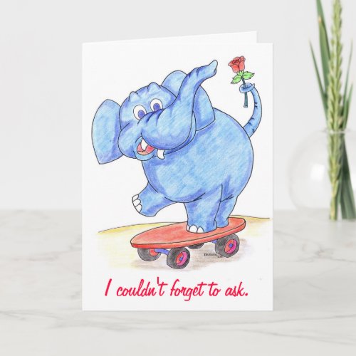 Elephant Valentines Card Will you be my Valentine