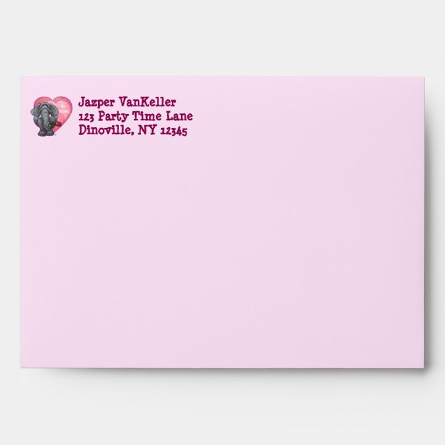 Elephant Valentine's Day Envelope (Front)