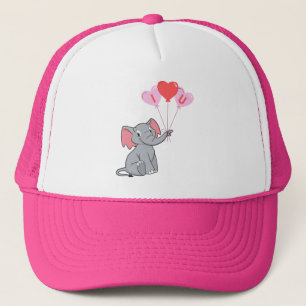 Elephant Valentine's Day I love you heart Trucker Hat