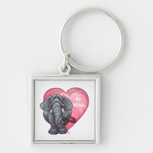 Elephant Valentines Day Keychain