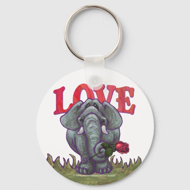 Elephant Valentine's Day Keychain (Front)