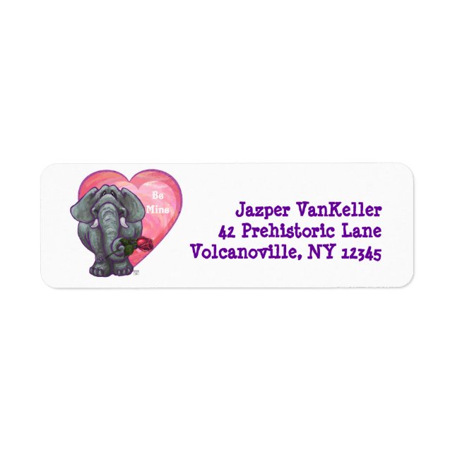Elephant Valentine's Day Label (Front)