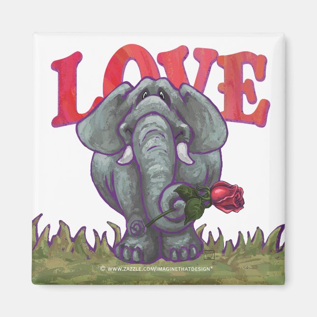 Elephant Valentine's Day Magnet (Front)