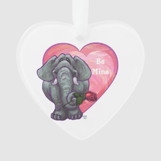Elephant Valentine's Day Ornament (Front)