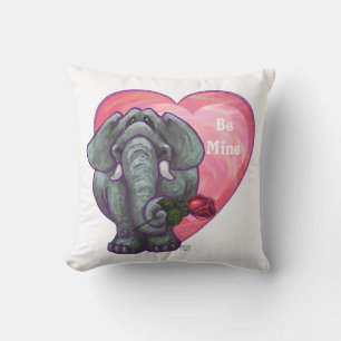Elephant Valentine's Day Throw Pillow