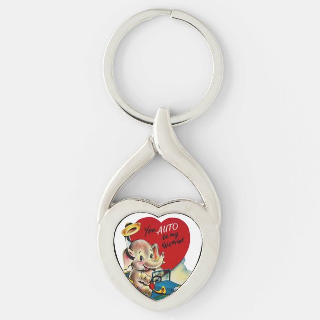 Elephant Valentine's Heart Love Keychain (Front)