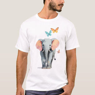 Elephant Vector Painting Adorable Fun Animal Play T-Shirt